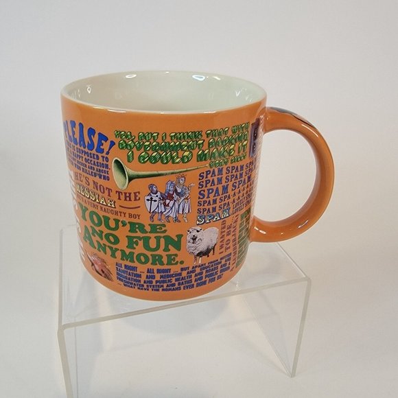 MONTY PYTHON Mug Quotes Sayings Movie Unemployed Philosphers Guild 2015 Orange - Picture 1 of 6